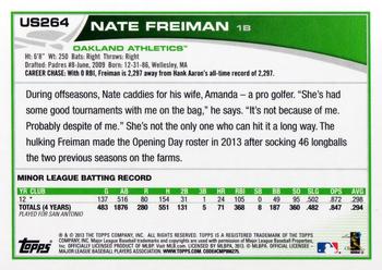 2013 Topps Update #US264 Nate Freiman Back