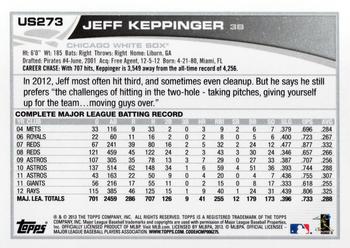 2013 Topps Update #US273 Jeff Keppinger Back