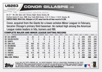 2013 Topps Update #US283 Conor Gillaspie Back