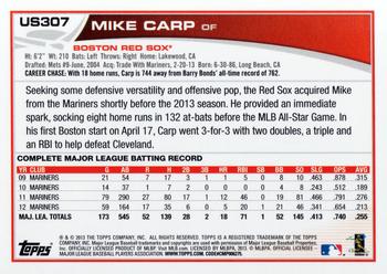 2013 Topps Update #US307 Mike Carp Back