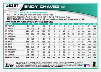2013 Topps Update #US327 Endy Chavez Back
