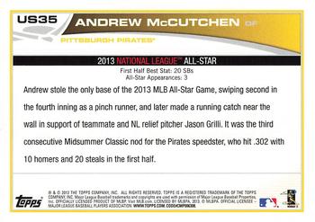 2013 Topps Update #US35 Andrew McCutchen Back