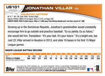 2013 Topps Update #US101 Jonathan Villar Back