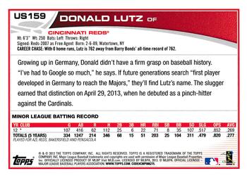2013 Topps Update #US159 Donald Lutz Back