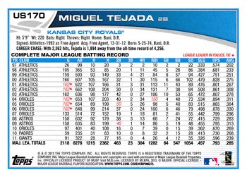 2013 Topps Update #US170 Miguel Tejada Back