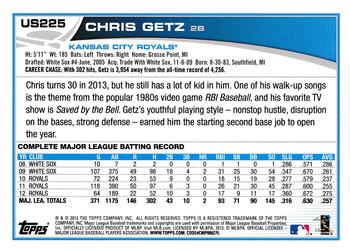2013 Topps Update #US225 Chris Getz Back