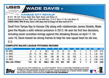 2013 Topps Update #US25 Wade Davis Back
