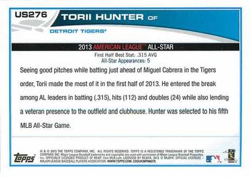 2013 Topps Update #US276 Torii Hunter Back
