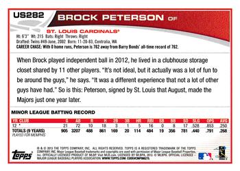 2013 Topps Update #US282 Brock Peterson Back