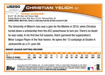 2013 Topps Update #US290 Christian Yelich Back