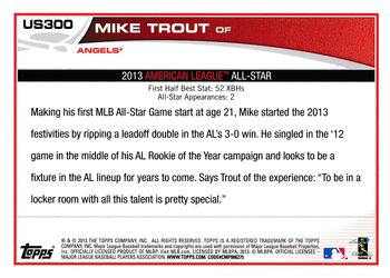 2013 Topps Update #US300 Mike Trout Back