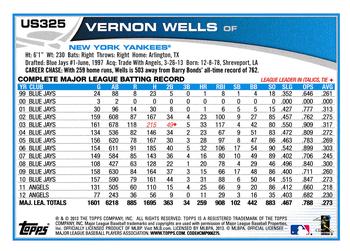 2013 Topps Update #US325 Vernon Wells Back