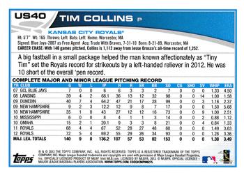 2013 Topps Update #US40 Tim Collins Back