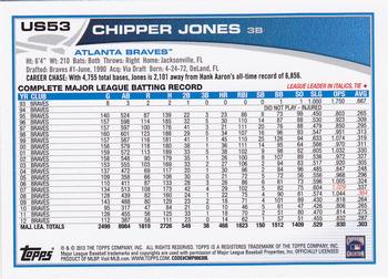 2013 Topps Update #US53 Chipper Jones Back