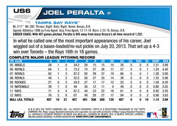 2013 Topps Update #US6 Joel Peralta Back