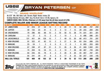 2013 Topps Update #US82 Bryan Petersen Back