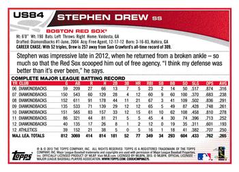 2013 Topps Update #US84 Stephen Drew Back