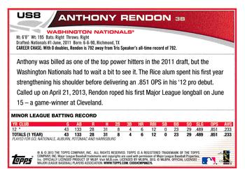 2013 Topps Update #US8 Anthony Rendon Back