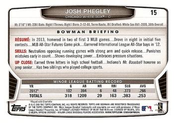 2013 Bowman Draft Picks & Prospects #15 Josh Phegley Back