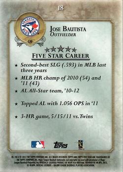 2013 Topps Five Star #18 Jose Bautista Back