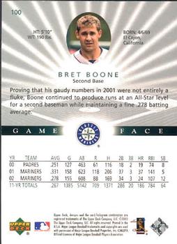 2003 Upper Deck Game Face #100 Bret Boone Back