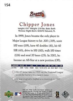 2003 Upper Deck Game Face #154 Chipper Jones Back
