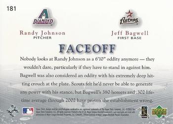 2003 Upper Deck Game Face #181 Randy Johnson / Jeff Bagwell Back