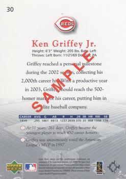 2003 Upper Deck Game Face #30 Ken Griffey Jr. Back