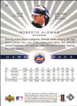 2003 Upper Deck Game Face #70 Roberto Alomar Back
