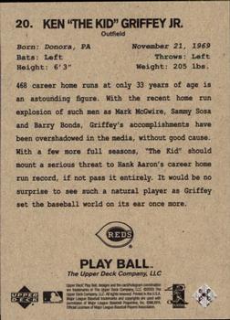 2003 Upper Deck Play Ball #20 Ken Griffey Jr. Back
