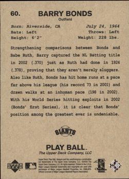 2003 Upper Deck Play Ball #60 Barry Bonds Back