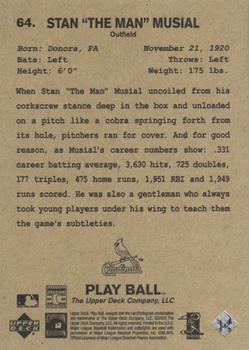 2003 Upper Deck Play Ball #64 Stan Musial Back