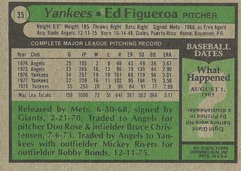 1979 Topps #35 Ed Figueroa Back