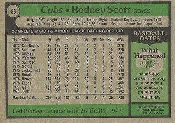 1979 Topps #86 Rodney Scott Back