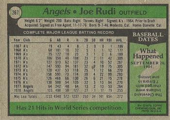 1979 Topps #267 Joe Rudi Back