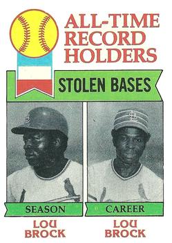 1979 Topps #415 All-Time Record Holders: Stolen Bases (Lou Brock) Front