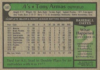 1979 Topps #507 Tony Armas Back