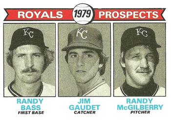 1979 Topps #707 Royals 1979 Prospects (Randy Bass / Jim Gaudet / Randy McGilberry) Front