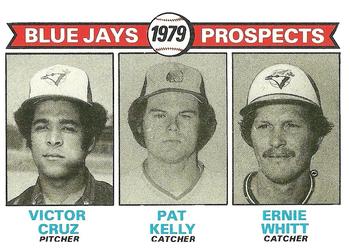 1979 Topps #714 Blue Jays 1979 Prospects (Victor Cruz / Pat Kelly / Ernie Whitt) Front