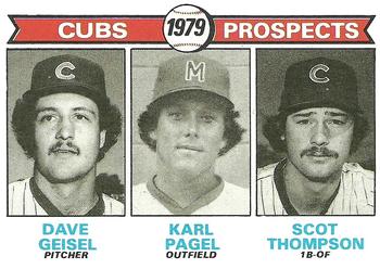 1979 Topps #716 Cubs 1979 Prospects (Dave Geisel / Karl Pagel / Scot Thompson) Front