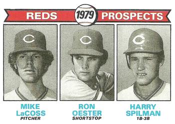 1979 Topps #717 Reds 1979 Prospects (Mike LaCoss / Ron Oester / Harry Spilman) Front