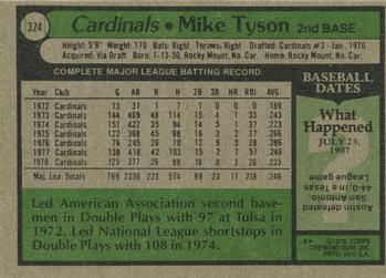 1979 Topps #324 Mike Tyson Back