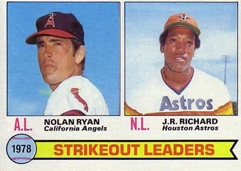 1979 Topps #6 1978 Strikeout Leaders (Nolan Ryan / J.R. Richard) Front