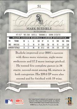 2003 Donruss Classics #51 Mark Buehrle Back