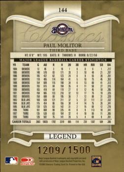 2003 Donruss Classics #144 Paul Molitor Back