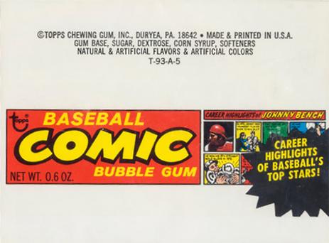 1973 Topps Comics #NNO Hank Aaron Back
