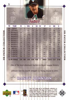 2003 UD Patch Collection #5 Randy Johnson Back