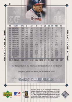2003 UD Patch Collection #8 Gary Sheffield Back