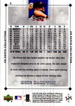 2003 UD Patch Collection #9 Mike Hampton Back