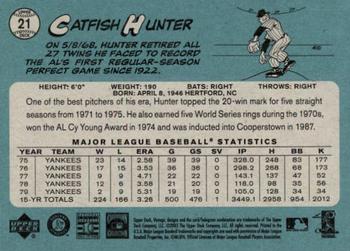 2003 Upper Deck Vintage #21 Catfish Hunter Back